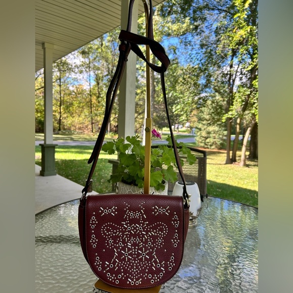 Charming Charlies Handbags - Elegant Burgundy Crossbody Bag with Intricate Design